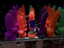 Dongs: 3D - SILICONE - DONGS SECONDS - 7-8" REALISTIC WITH BALLS - RED - CN-D-01R**