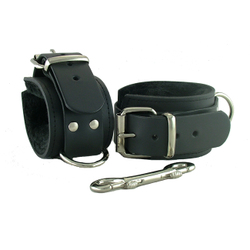 Wild Hide Leather: WILD - CUFFS - Lg Ankle Restraints Fur Lined (extra heavy) - 411-0