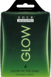 🛡 SAFE & SEXY — Condoms: 4A - FOUR SEASONS - GLOW N DARK CONDOMS 4s- FS-GL-4**