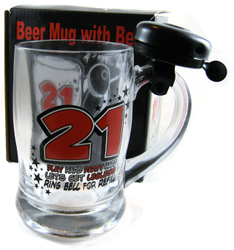 Mugs: 2D - BEER MUG WITH BELL - 21 Play Hard BMB19