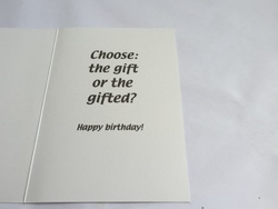 Cards - Greeting: 8B - GCARD - CHOOSE: THE GIFT OR THE GIFTED? - 1325