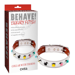 Fetish: 6B - BEHAVE - COLLAR WITH THORNS - WHITE**