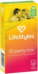 🛡 SAFE & SEXY — Condoms: 8A - LIFESTYLES - PARTY MIX 10S**