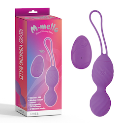 Duo Balls: 1C - RIDGED VIBRATING BULLET  - RECHARGEABLE - REMOTE **