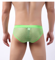 🍆 MEN’S UNDERWEAR — Bold, Bare & Definitely Not from Farmers: S - BRIEFS - FISHNET - GREEN - SIZE XL - SJ-M-ASST**