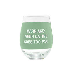 WINE GLASSES: 7B - HAND PAINTED WINE GLASS - MARRIAGE - 115542**