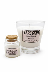 🔥 SKIN & FLAME – Coconut Wax Massage Candles: Bare Skin - Coconut Wax Massage Candle - Tester **
