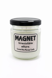 🔥 SKIN & FLAME – Coconut Wax Massage Candles: 🖤 Magnet - Coconut Wax Massage Candle - 120ML**