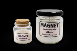 🔥 SKIN & FLAME – Coconut Wax Massage Candles: 🖤 Magnet - Coconut Wax Massage Candle - 120ML**