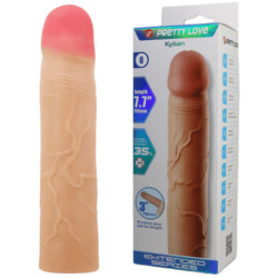 🧤 SUIT UP — Sleeves That Go the Extra Inch: 2A - PRETTY LOVE - REALISTIC PENIS SLEEVE -KYLAIN 7.1"- BI-026257**