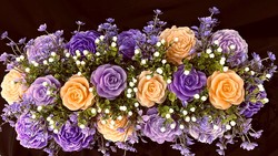 🕊️ Memorial Arrangements 🕊️: 🌸Lavender and Apricot Garden - SJ-LGMD-02** 🌸