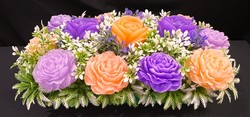 🕊️ Memorial Arrangements 🕊️: 🌸Apricot and Violet Peony Garden - SJ-MEDMD-02** 🌸