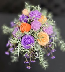 🕊️ Memorial Arrangements 🕊️: 🌸 Lavender & Apricot Rose Memorial Spike Arrangement 🌸 SJ-MS-05