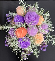 🕊️ Memorial Arrangements 🕊️: 🌸 Lavender & Apricot Rose Memorial Spike Arrangement 🌸 SJ-MS-05
