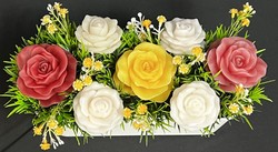 🕊️ Memorial Graveside Arrangements 🕊️: 🌸 Sunshine Roses - Footprint Arrangement - SJ-FP-03🌸