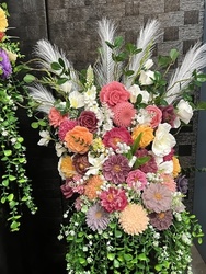 🌸 Forever Florals 🌸: 🌹COLOURFUL CASCADE WITH WHITE BLOSSOMS – FLORAL DISPLAY HIRE🌹